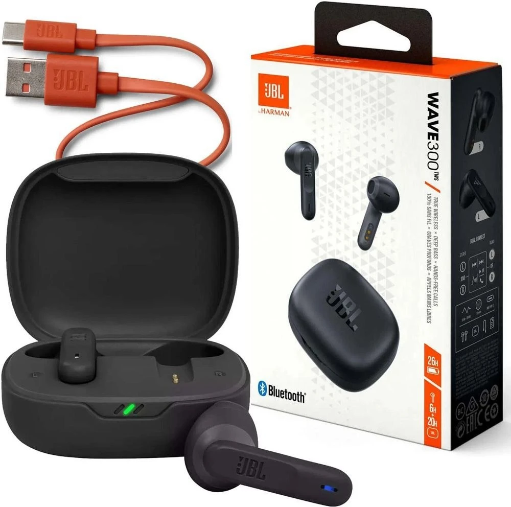 JBL Wave 300TWS  belaidės ausinės, Juodos spalvos