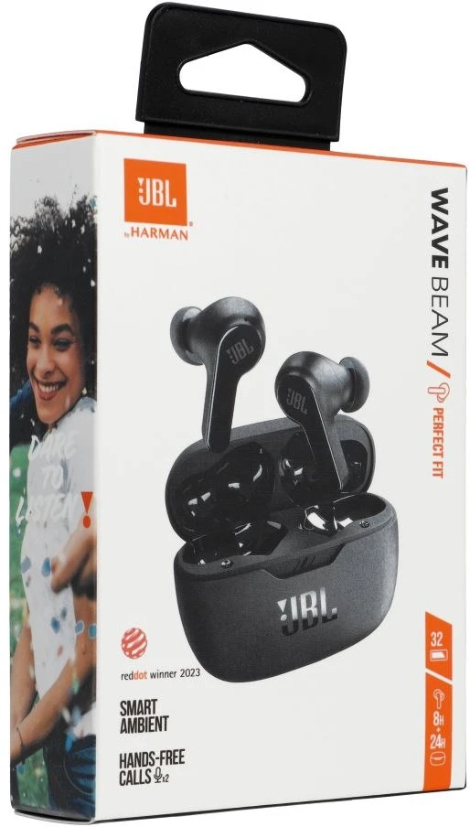 Belaidės Ausinės JBL Wave Beam, Juodos