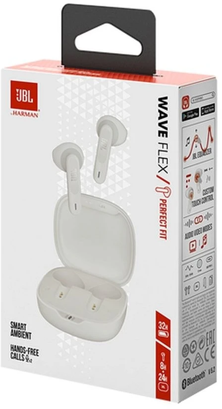 Belaidės Ausinės JBL Wave Flex, Baltos spalvos