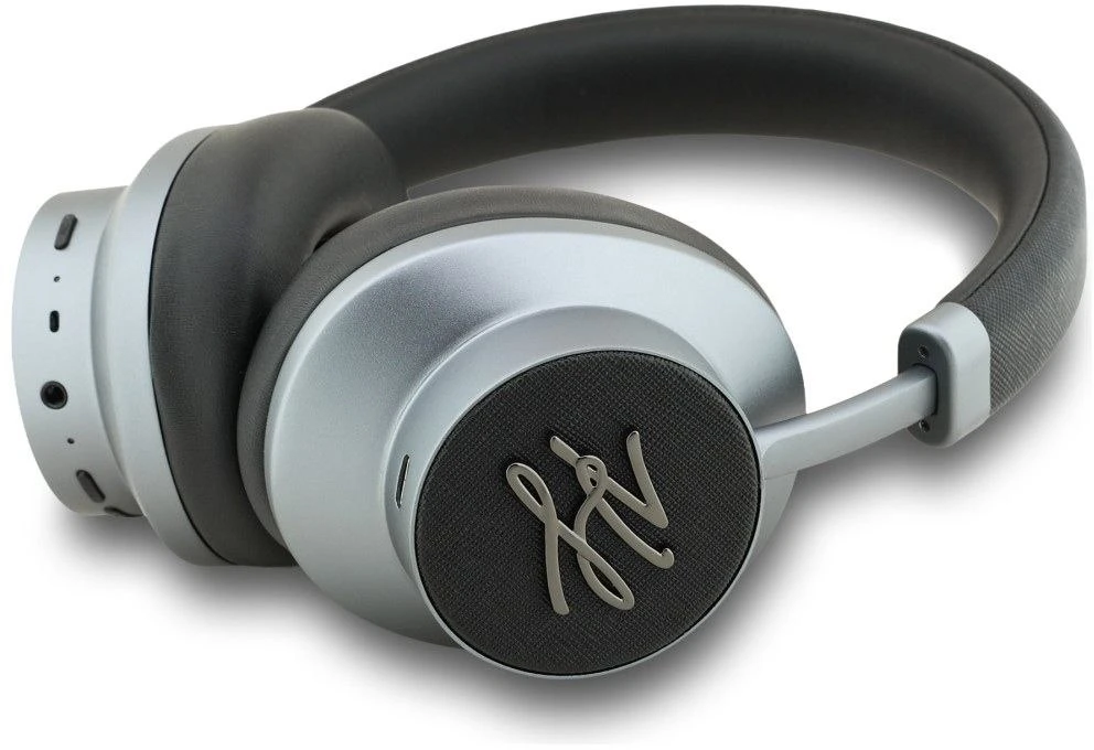 Belaidės ausinės ANC Karl Lagerfeld Grained Initials KF003083 juodas
