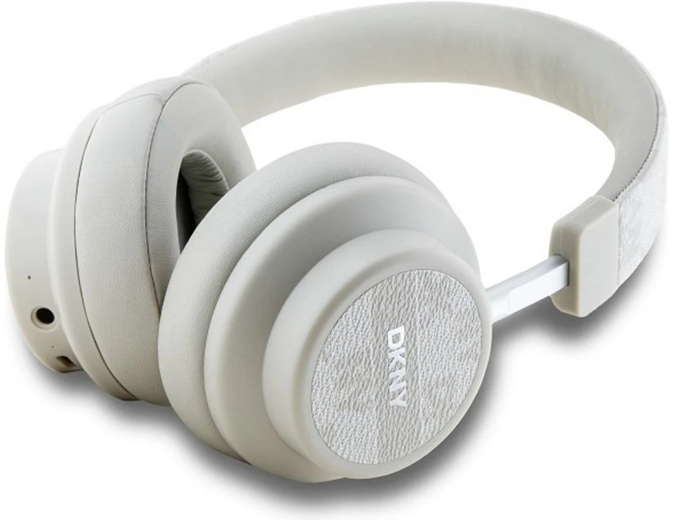 DKNY ausinės Bluetooth DKBHM2PCSHLP perlų spalvos Checkered Pattern