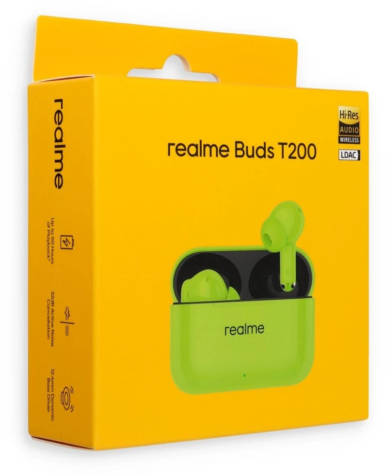 Ausinės REALME Buds T200 Neon Žalias
