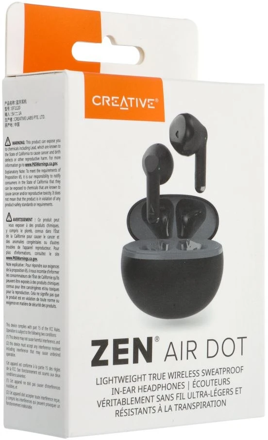 Creative Zen Air Dot ausinės juodos spalvos
