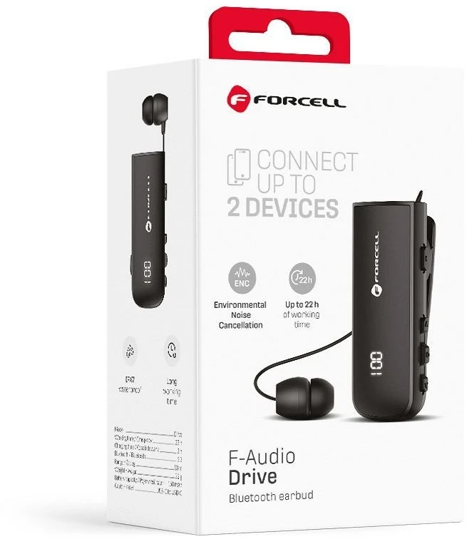 Ausinės Belaidės earphone Forcell F-Audio Drive EarBud juodas