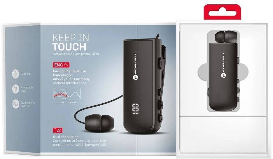 Ausinės Belaidės earphone Forcell F-Audio Drive EarBud juodas