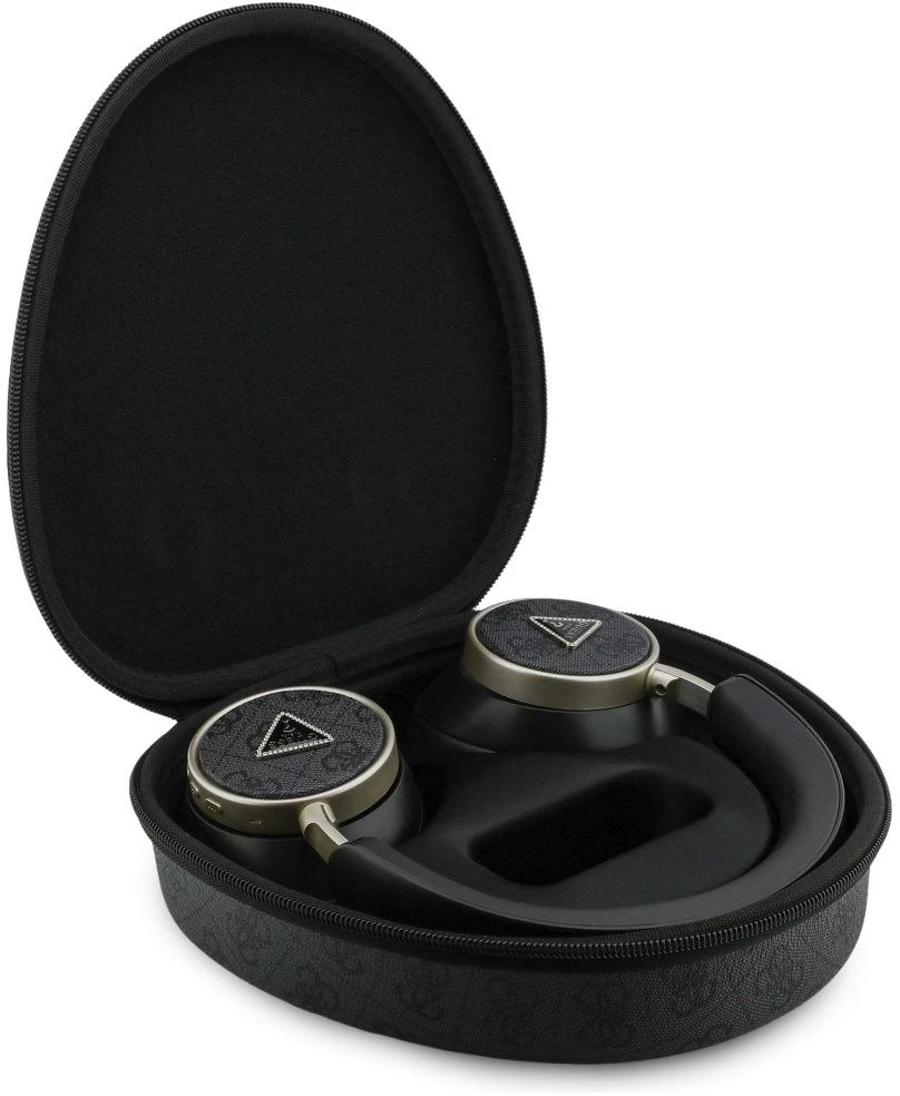 Ausinės Guess PU 4G Triangle Logo ENC Belaidės Headphone Juodas