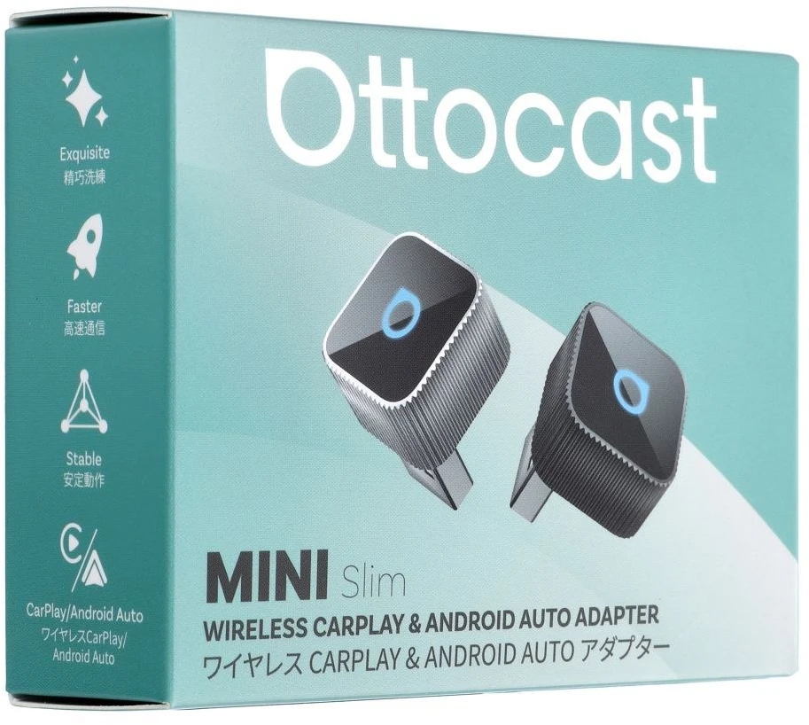 Wireless car adapter OTTOCAST Mini Cube T2 sidabrinis