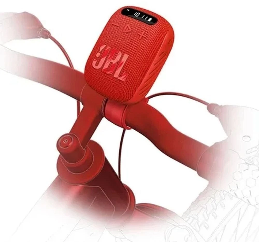 Belaidė kolonėlė JBL Wind 3 su laikikliu ant vairo, raudona