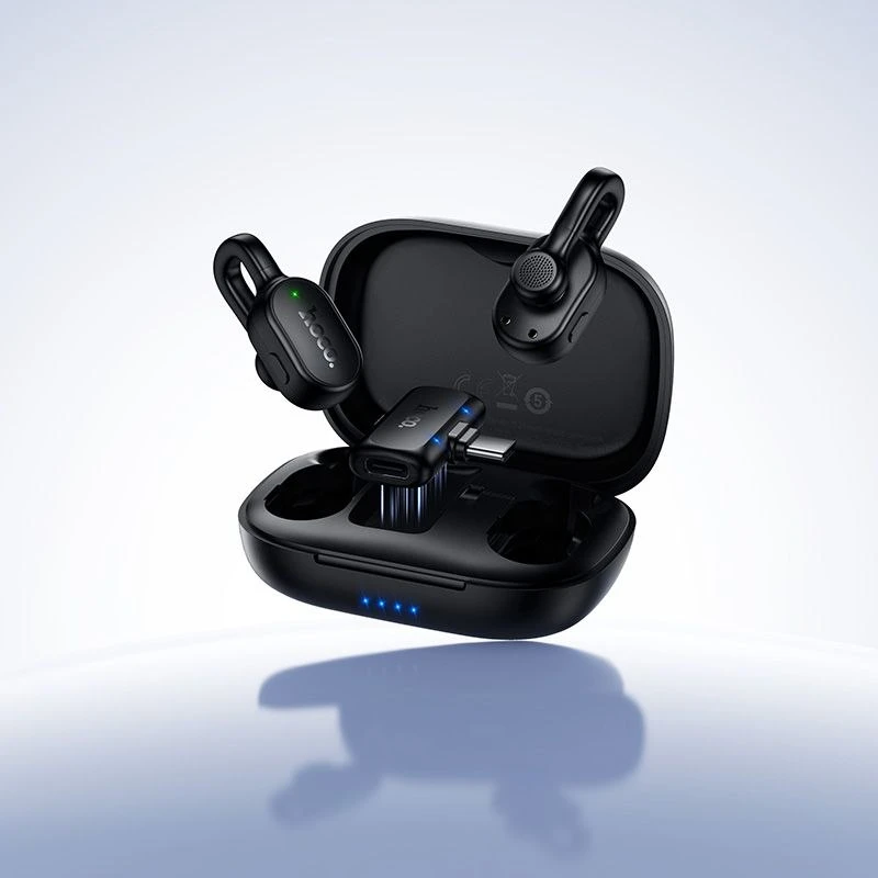 Wireless lavalier microphone USB C Hoco L27 juodas