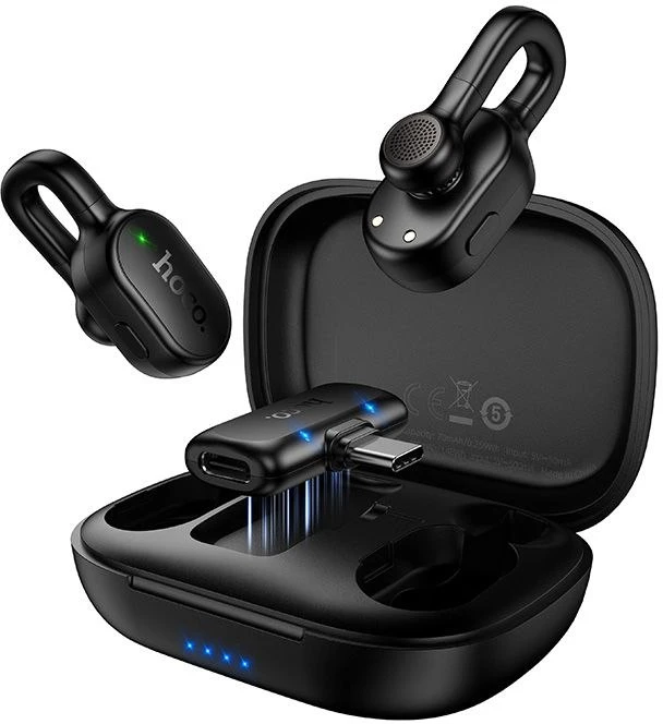 Wireless lavalier microphone USB C Hoco L27 juodas