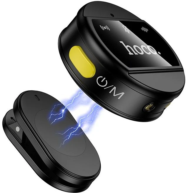 Belaidžiai mikrofonai 2in1 „Lightning“ / USB C Hoco L22 juodas