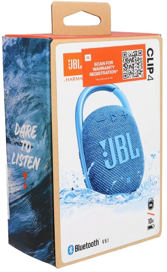 JBL Clip4 Eco nešiojama kolonėlė, Mėlynos spalvos