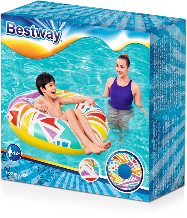 Bestway Pripučiamas plaukimo žiedas GEOMETRIC 107 cm 12+ 36228