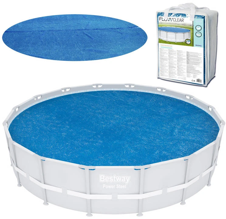 Bestway Baseino uždangalas Flowclear, mėlynas, 462cm, apskritas