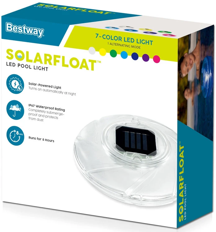 Bestway saulės energija varomas baseino šviestuvas, 18 cm skersmens, 58111