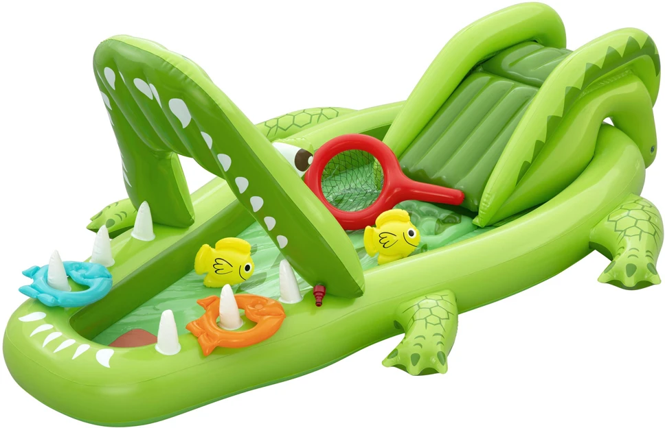 Bestway Vanduo žaidimų aikštelė KROKODILAS 234x163x87cm + Čiuožykla ir priedai 53169