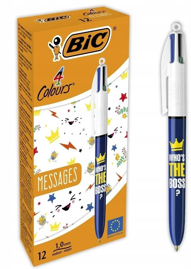 Bic Rašikliai 4 spalvų Message Boss 12 vnt