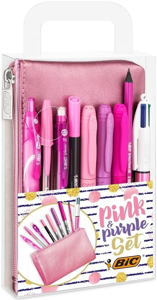 Bic Rinkinys rašymo priemonių dėkle rožinė ir violetinė