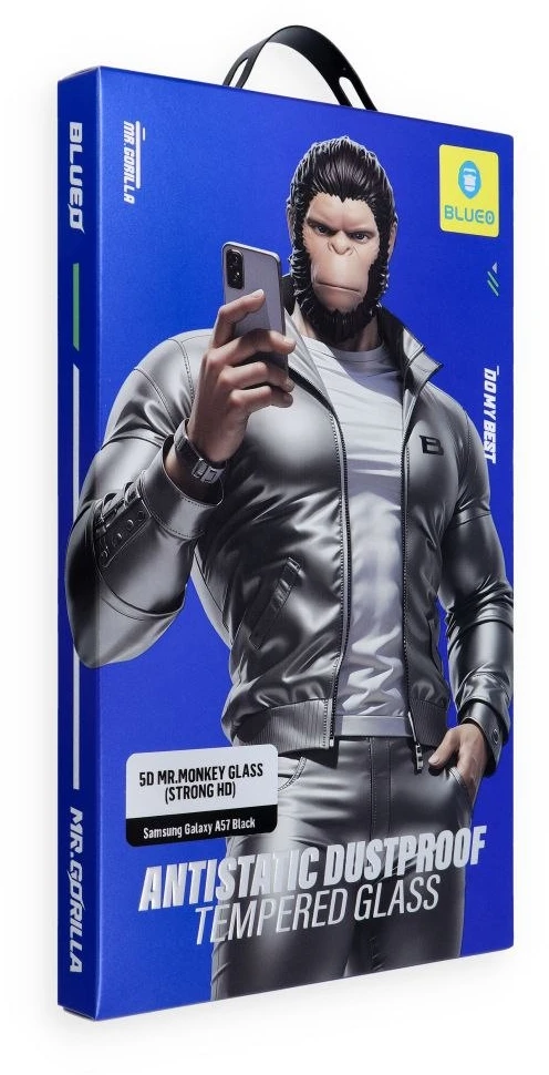 Blueo LCD apsauginis stikliukas 5D Mr. Monkey Glass (Strong HD) Apple iPhone 18 Pro Max juodas