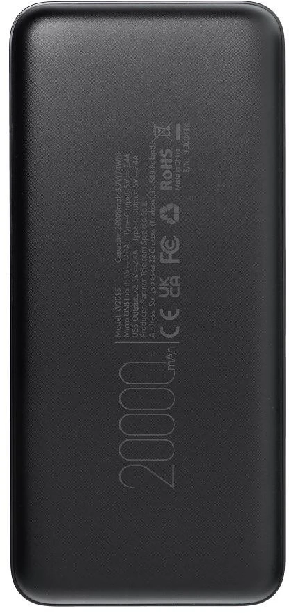 BlueStar Powerbank Blue Star W2015 2.1A 20000 mAh juodas