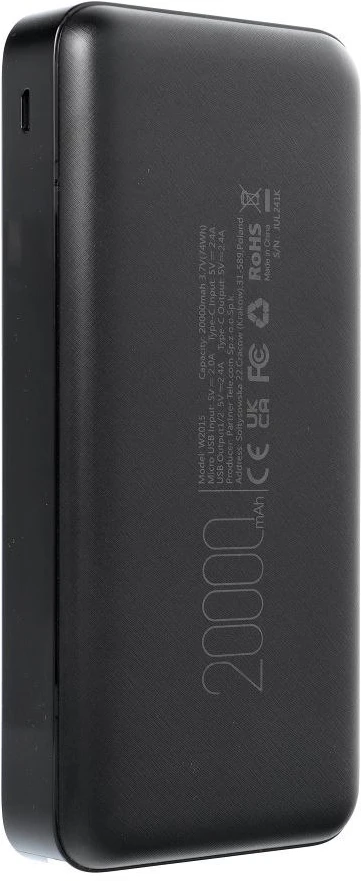 BlueStar Powerbank Blue Star W2015 2.1A 20000 mAh juodas