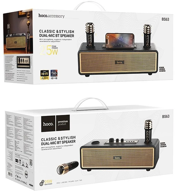 Bluetooth garsiakalbis system 25W 6h Hoco BS63 juodas