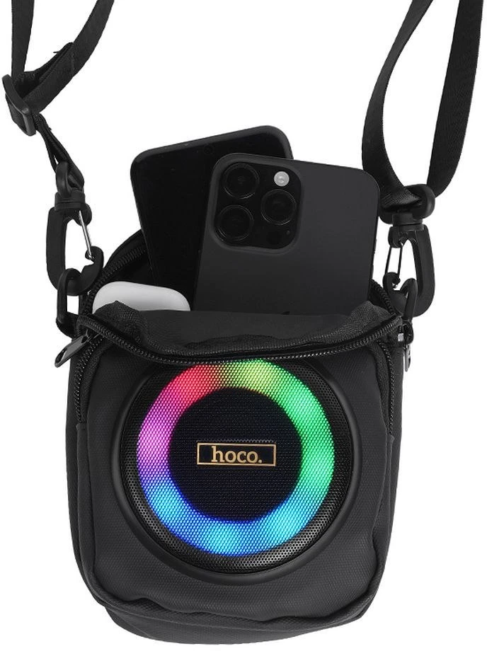 „Bluetooth“ garsiakalbis, 8W, 3 val., krepšio formos, 1,5 l, Hoco HC41, juodas