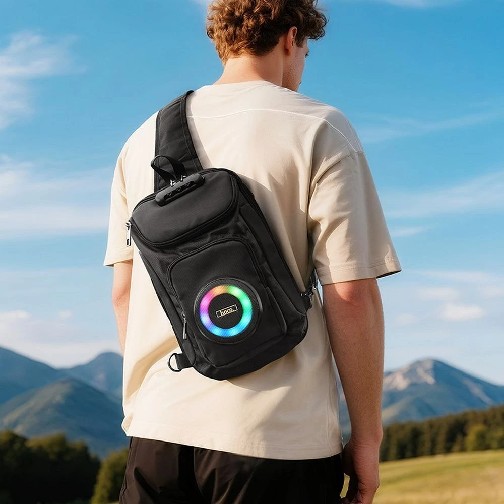 „Bluetooth“ garsiakalbis, 8W, 3h, kuprinės formos, 6L, Hoco HC42, juodas