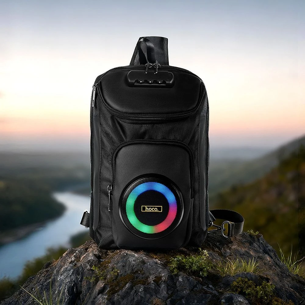 „Bluetooth“ garsiakalbis, 8W, 3h, kuprinės formos, 6L, Hoco HC42, juodas