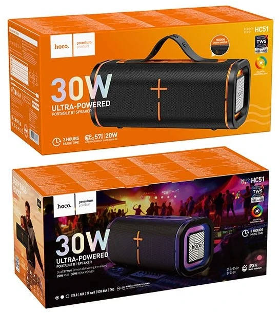 Bluetooth garsiakalbis 30W 5h Hoco HC51 juodas
