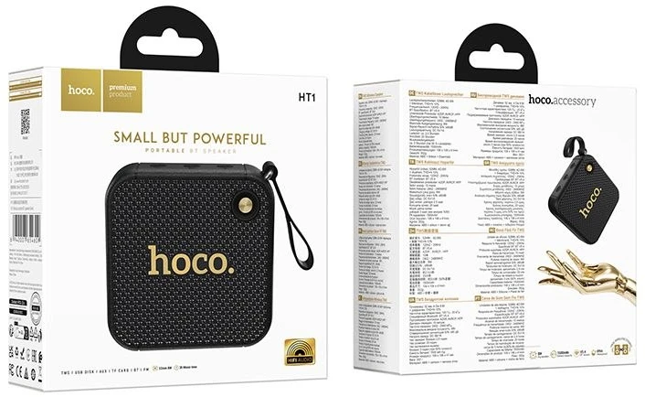 Bluetooth nešiojamas garsiakalbis Hoco HT1 Max juodas