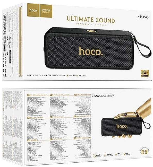 Wireless speaker 2x 8W 4h Hoco HT1 Pro juodas