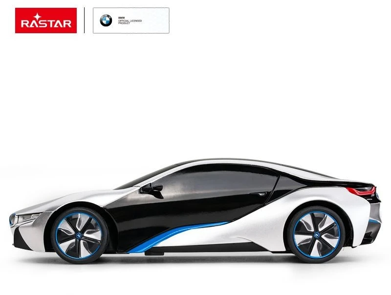 BMW I8 R/C mastelis 1:24 Rastar 48400 sidabrinis nuotoliniu būdu valdomas automobilis