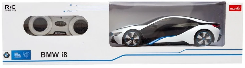 BMW I8 R/C mastelis 1:24 Rastar 48400 valdomas baltas automobilis