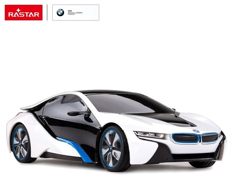 BMW I8 R/C mastelis 1:24 Rastar 48400 valdomas baltas automobilis