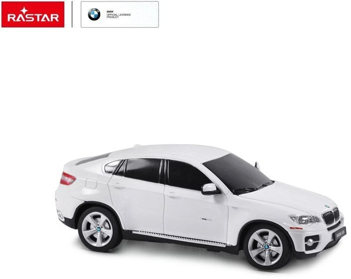 BMW X6 mastelio 1:24 Rastar 31700 valdomas baltas automobilis