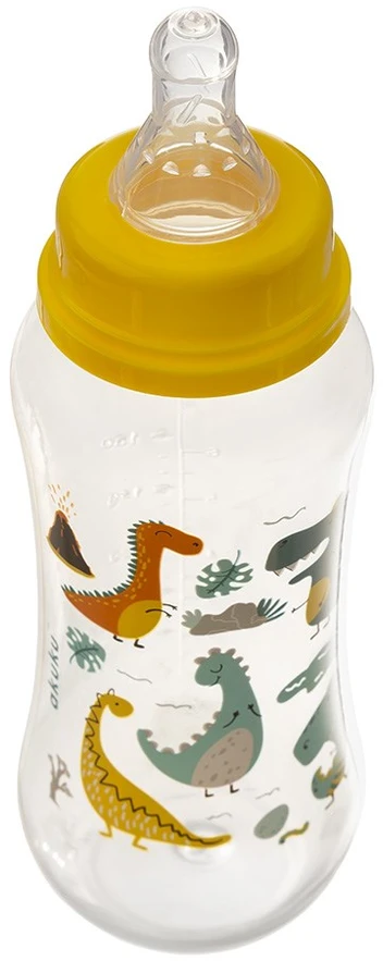 AKUKU 250 ml maitinimo buteliukas su silikoniniu žinduku, А0005, baltas