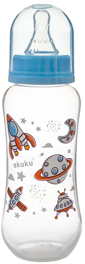 Akuku maitinimo buteliukas 250 ml su silikoniniu žinduku, mašinos