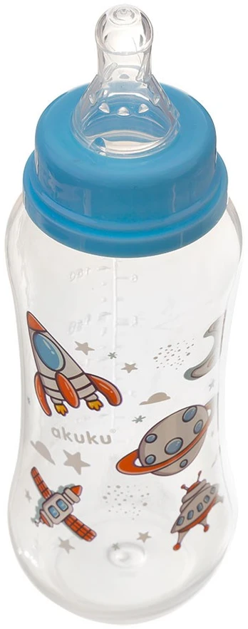 Akuku maitinimo buteliukas 250 ml su silikoniniu žinduku, mašinos