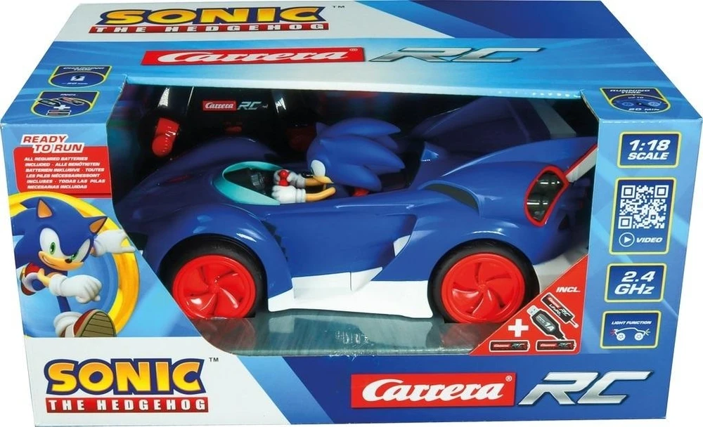 Carrera Radijo bangomis valdomas Sonic lenktyninis automobilis su akumuliatoriumi