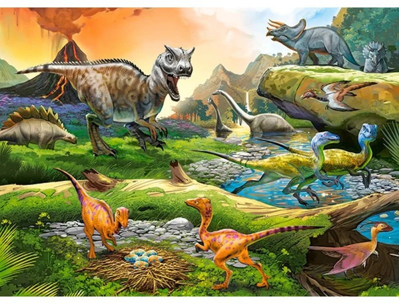 Castorland Dėlionė 100 vnt. - Dinozaurų pasaulis
