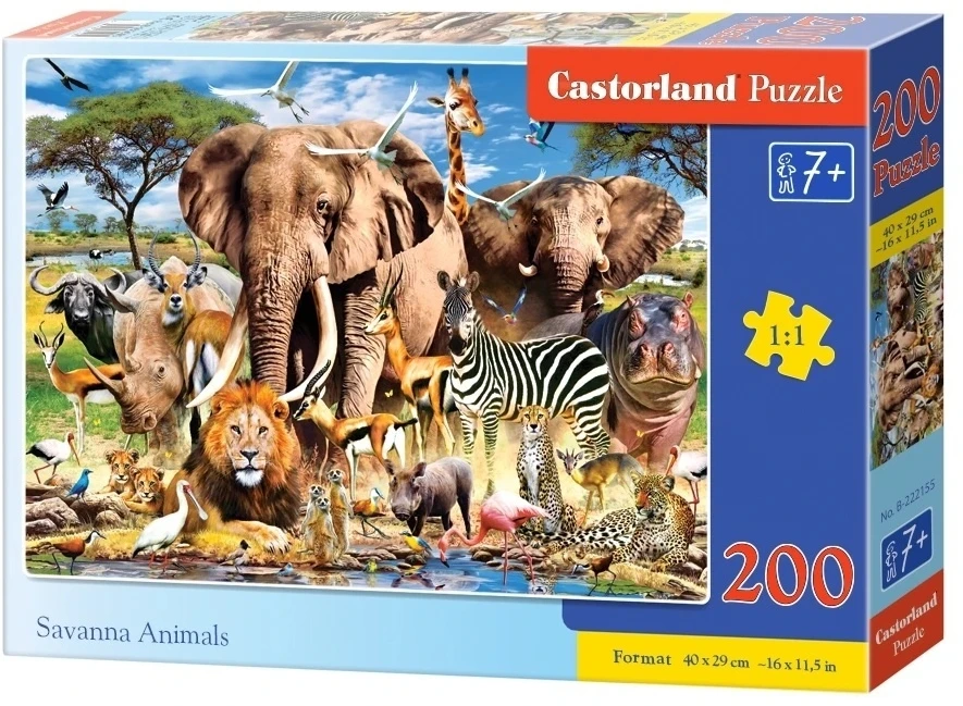 Castorland Dėlionė 200 vnt. - Savanos gyvūnai