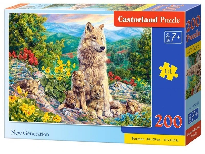 Castorland Dėlionė 200 vnt. - Vilkė su vilkiukais