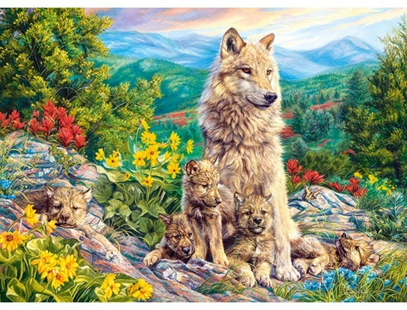 Castorland Dėlionė 200 vnt. - Vilkė su vilkiukais