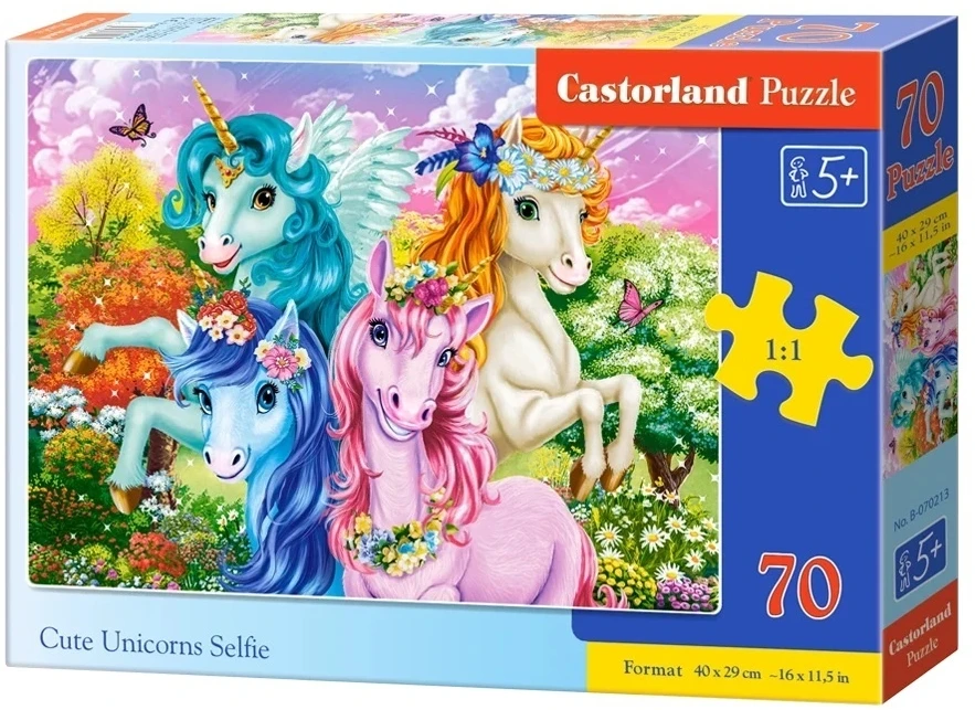 Castorland Dėlionė 70 vnt. - Mielų vienaragių asmenukė