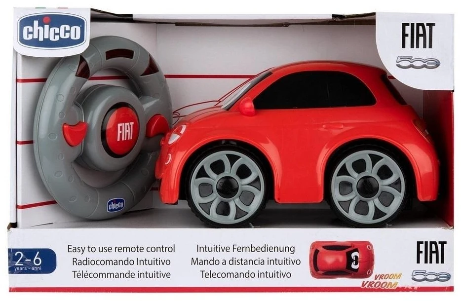 Chicco Radijo bangomis valdomas raudonas Fiat 500 automobilis su pultu