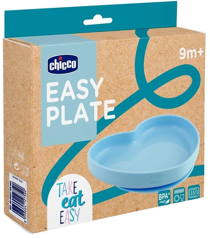 Chicco Silikoninė širdies formos lėkštutė 9m+ mėlyna