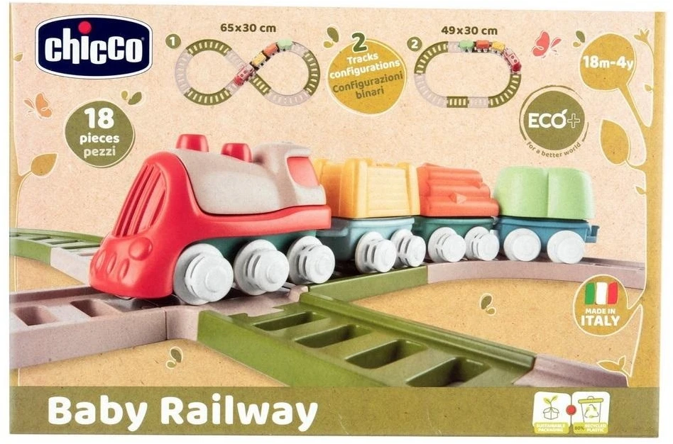 Chicco Traukinukų rinkinys maluchui Eco+ su bėgiais