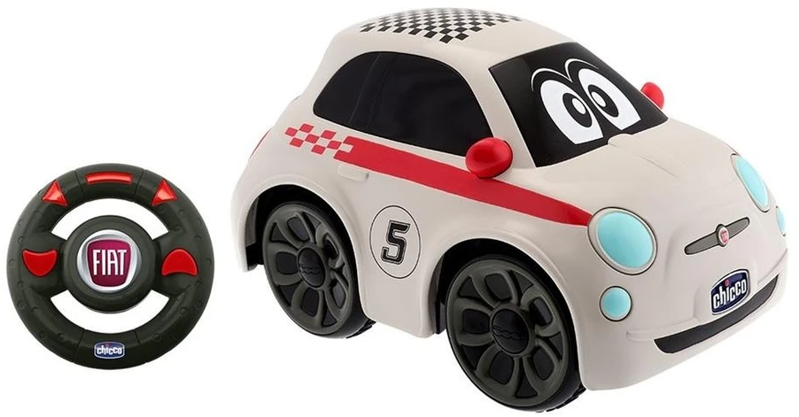 Chicco Žaislinis baltas Fiat 500 su nuotolinio valdymo pultu vairu