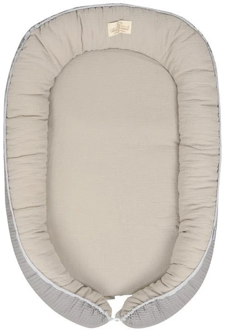 Matex Kūdikio pozicionavimo lizdelis, medvilnės muslino ir vaflinio audinio, minkšti formuojami kraštai, tinkamas kelionėms, 55x80 cm, naujagimiams 0-6-8 mėnesių, kūdikio kokonas